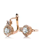 Vintage craft Earrings Zircon 14K Rose gold cec003r